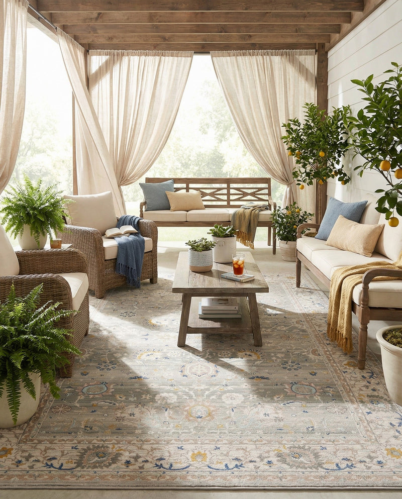 Savannah Series Collection Area Rug -  Beaufort Rectangle Cloud Gray  lifestyle 63