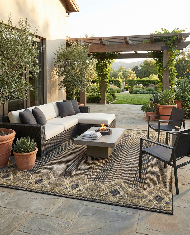 Urban Terrace Collection Area Rug -  Loft Rectangle Charcoal  lifestyle 31