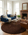 Plush Oasis Collection Area Rug - Serenity (Chocolate Brown) Oval Chocolate Brown  lifestyle 42