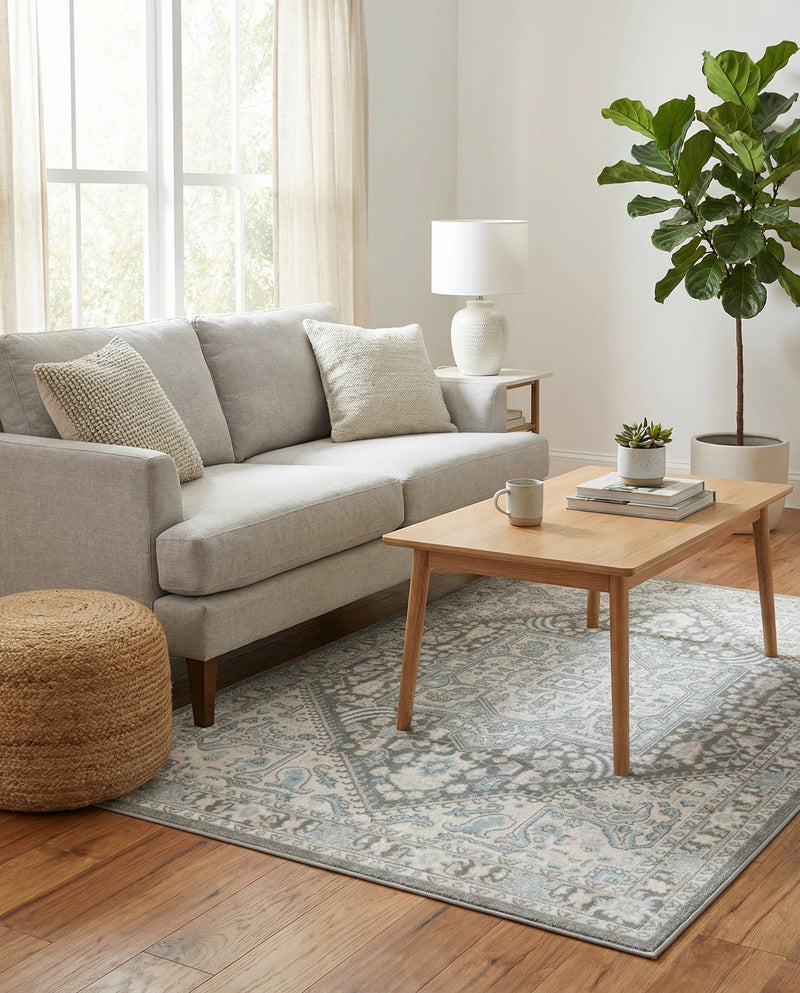 Savannah Series Collection Area Rug - Charleston (Cloud Gray) Rectangle Cloud Gray  lifestyle 3