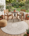 Tribal Terrace Treasures Collection Area Rug -  Incan Isle (Light Gray) Round Light Gray  lifestyle 35