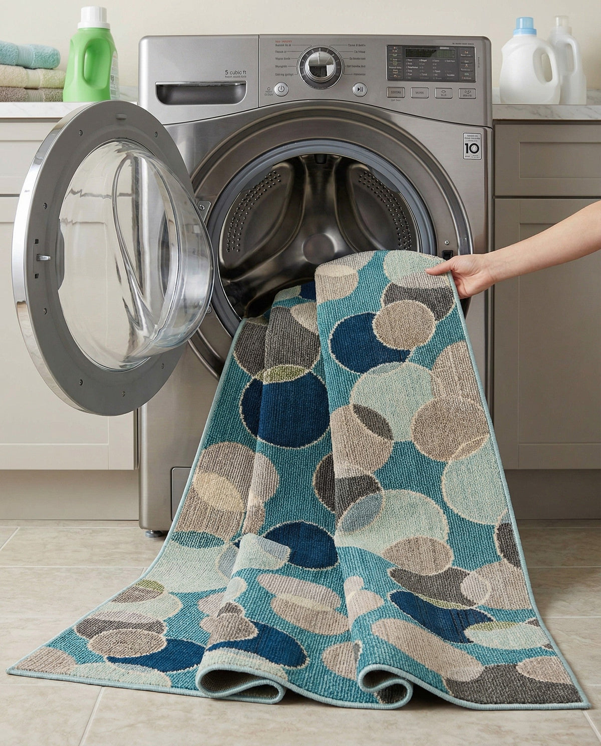 Chromatic Oasis Collection Area Rug -  Zephyr Runner Blue  lifestyle 116