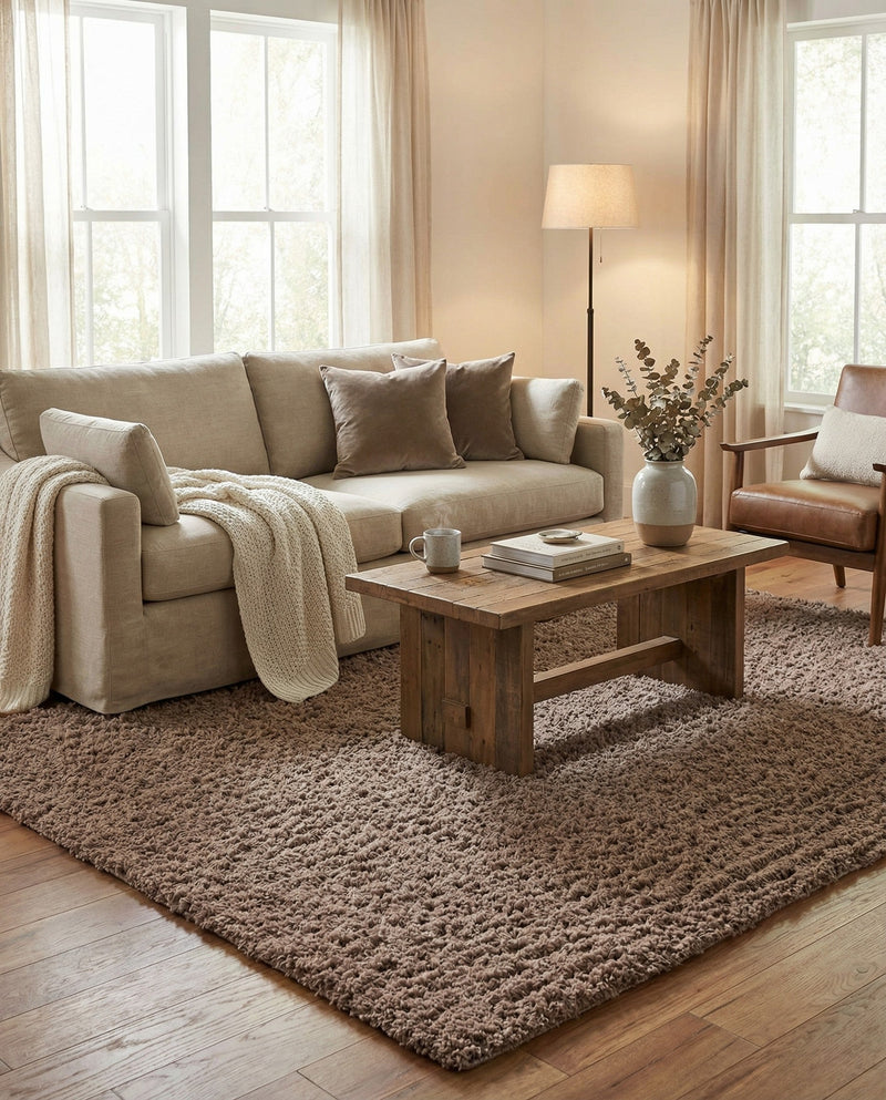 Eternal Plush Oasis Collection Area Rug -  Tranquility (Khaki) Rectangle Khaki  lifestyle 8