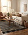 Savannah Jute Collection Area Rug - Nantucket Rectangle Navy Blue and Ivory  lifestyle 28