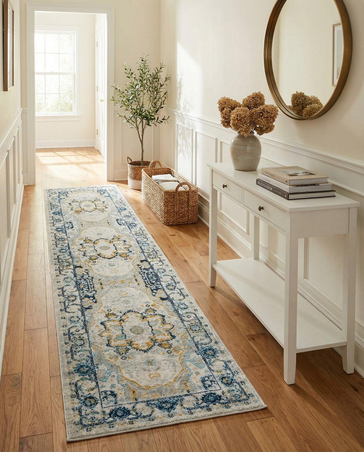 Parisian Elegance Collection Area Rug - Versailles (Gray) Runner Gray  lifestyle 82