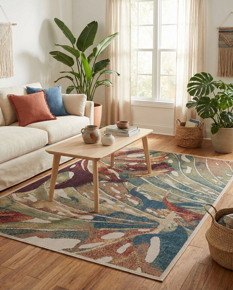 Coastal Terrace Collection Area Rug -  Wavecrest Rectangle Multi  lifestyle 26