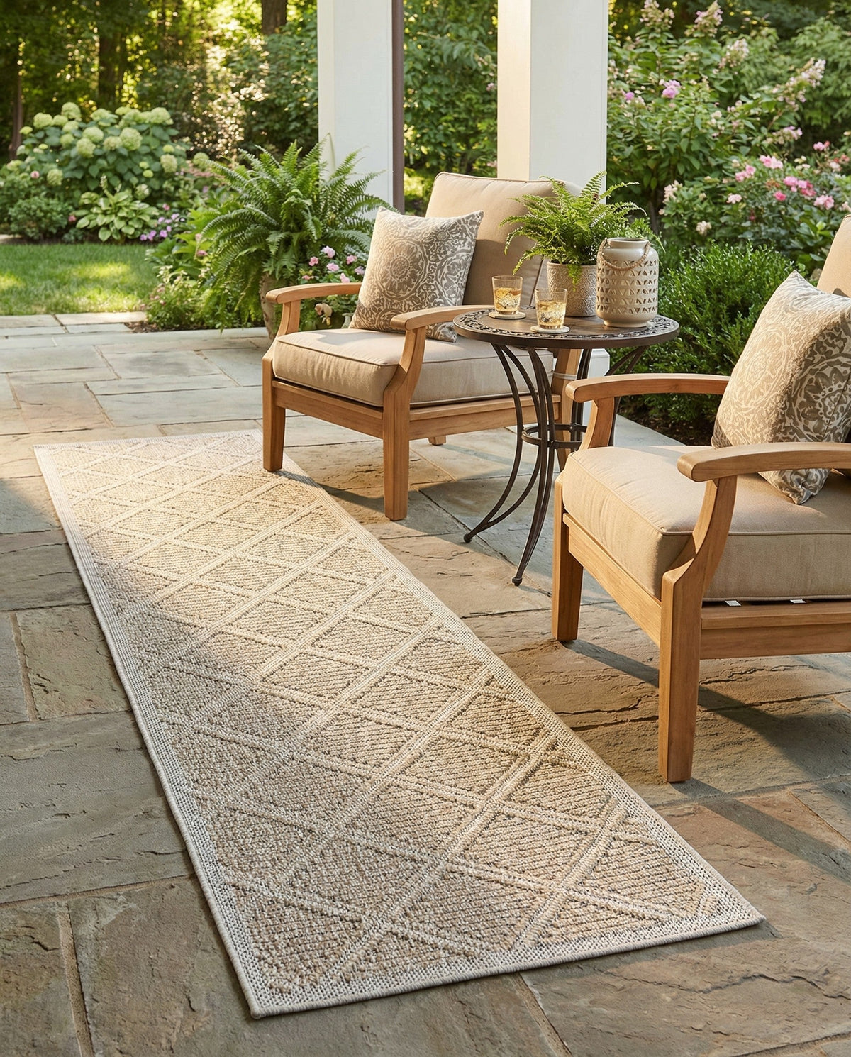 Savannah Pergola Collection Area Rug -  Eden Runner Khaki  lifestyle 166