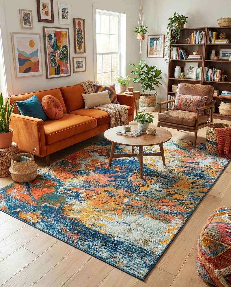 Colorburst Oasis Collection Area Rug -  Chroma Rectangle Multi  lifestyle 10