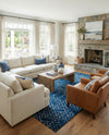 Marrakesh Lattice Collection Area Rug - Casablanca (Navy Blue) Rectangle Navy Blue  lifestyle 13