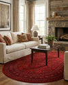 Samarkand Elegance Collection Area Rug -  Konye-Urgench Oval Red  lifestyle 57