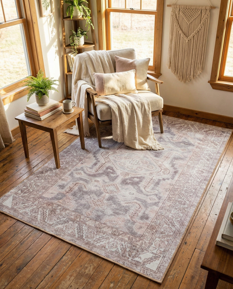 Heritage Elegance Collection Area Rug -  Charlottenburg Rectangle Gray  lifestyle 5