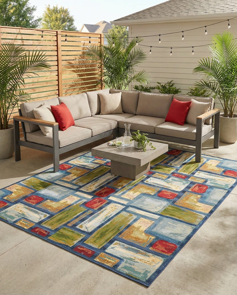 Urban Terrace Collection Area Rug -  Portico Rectangle Multi  lifestyle 16