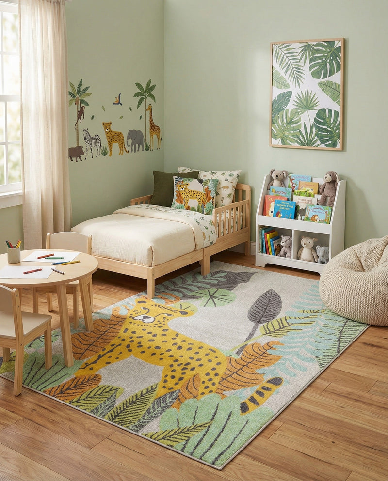 Wonder Tykes Collection Area Rug -  Puzzled Rectangle Gray  lifestyle 8