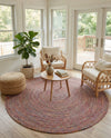 Sustainable Strands Indoor-Outdoor Oasis Collection Area Rug -  Sandbar (Multi) Round Multi  lifestyle 35