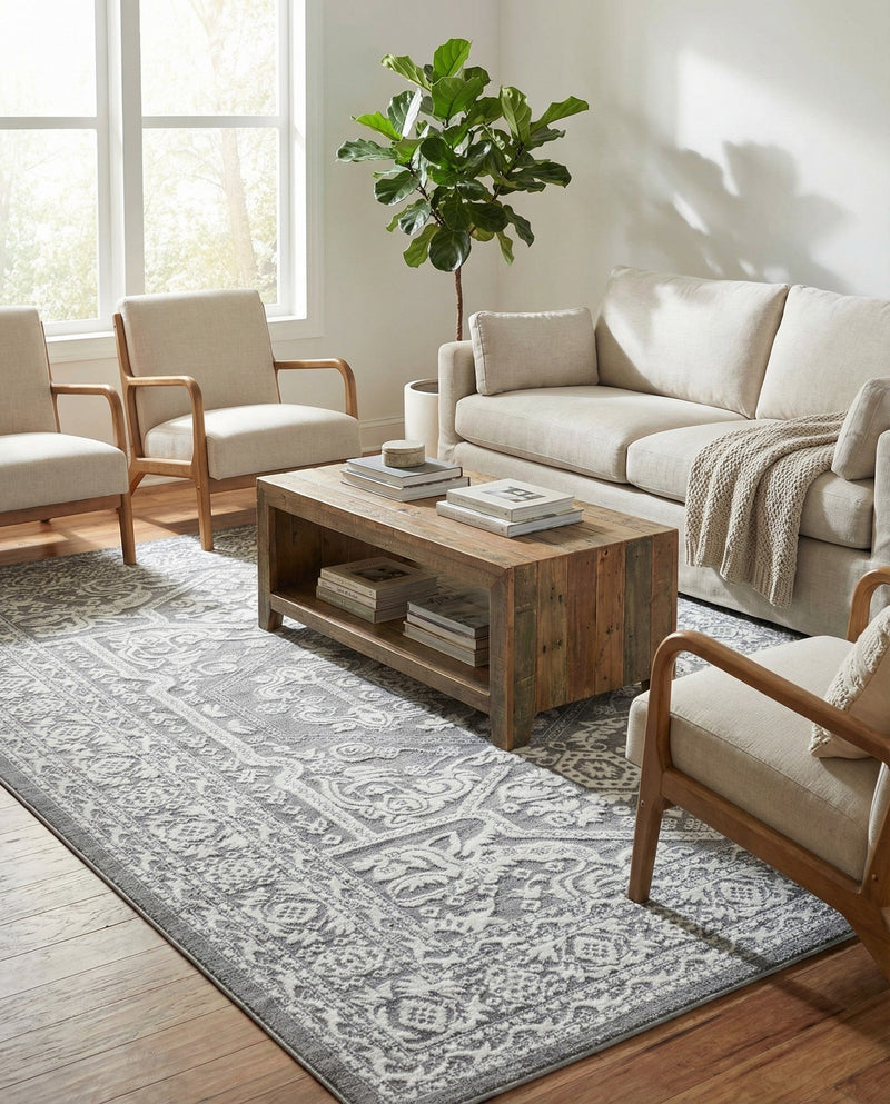 Charleston Elegance Collection Area Rug - Harborview Rectangle Gray  lifestyle 11