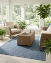 Seaside Serenity Collection Area Rug - Veranda (Blue) Rectangle Blue  lifestyle 22