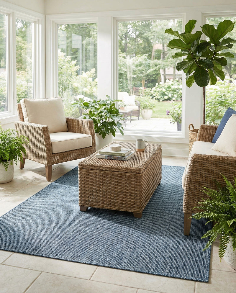 Seaside Serenity Collection Area Rug - Veranda (Blue) Rectangle Blue  lifestyle 22