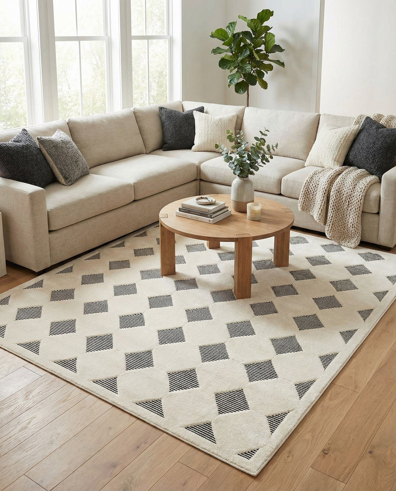 Monochrome Collection Area Rug -  Quartz Rectangle Black and White  lifestyle 18