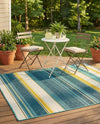 Terrace Fringe Collection Area Rug -  Veranda Rectangle Multi  lifestyle 4