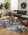 Urban Terrace Collection Area Rug -  Bronx Rectangle Black and White  lifestyle 27