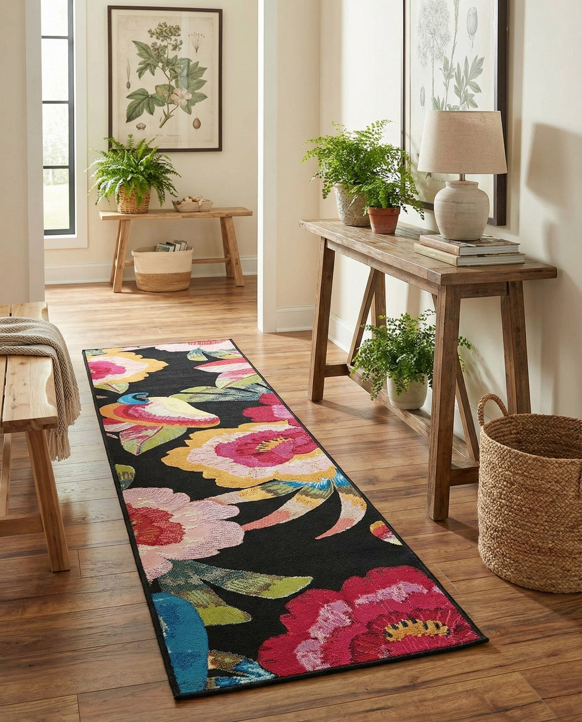 Seaside Blooms Collection Area Rug -  Versailles Runner Multi  lifestyle 82