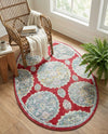 Arcadia Rugs Collection Area Rug -  Atlantis (Red) Oval Red  lifestyle 61