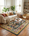 Brighton Terrace Collection Area Rug -  Portslade Rectangle Navy Blue  lifestyle 27