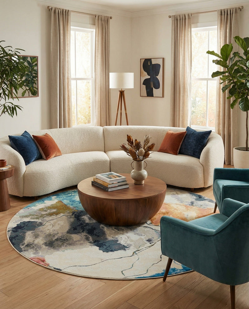 Urban Terrace Collection Area Rug -  Arbor Round Multi  lifestyle 34