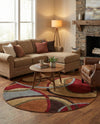 Bistro Lounge Collection Area Rug -  Macchiato Round Multi  lifestyle 56