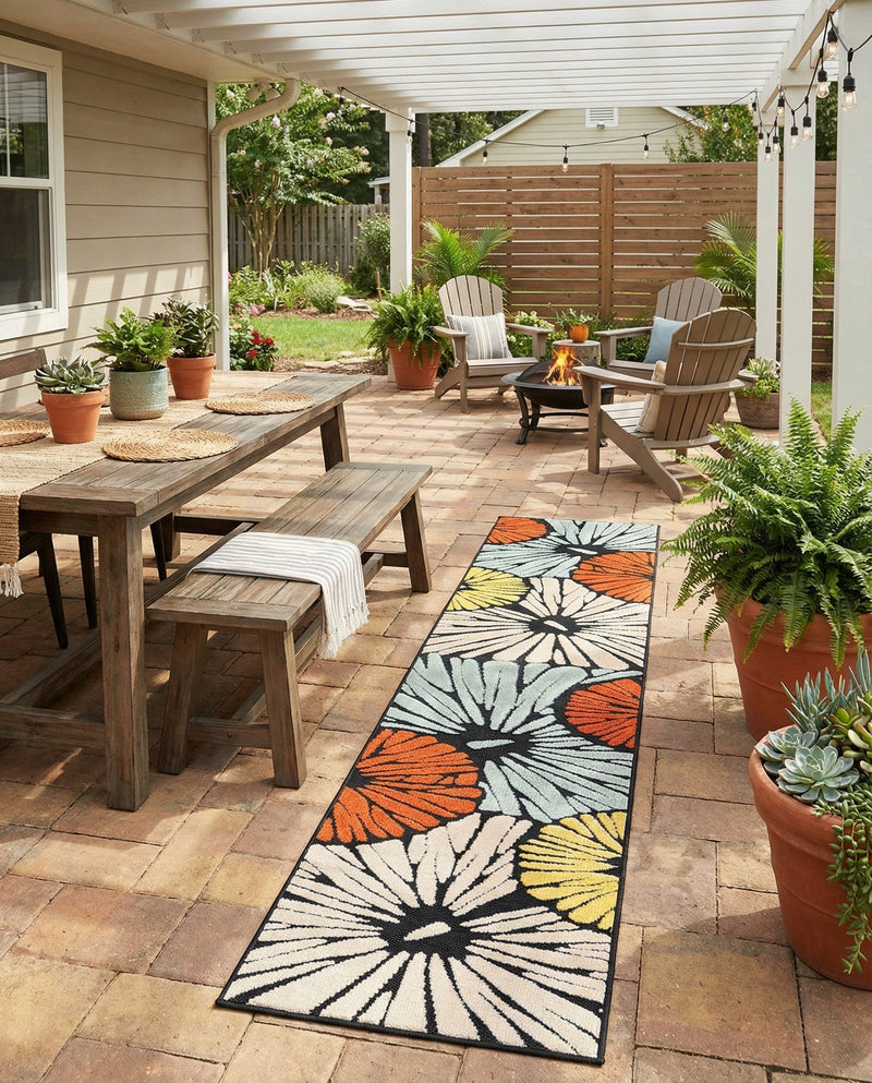 Outdoor Marrakesh Collection Area Rug -  Tetouan Runner Multi  lifestyle 76