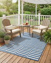 Seaside Stripes Collection Area Rug - Cabana (Blue) Rectangle Blue  lifestyle 23