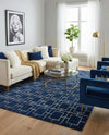 Hollywood Luxe Collection Area Rug -  Beverly (Navy Blue Silver) Rectangle Navy Blue Silver  lifestyle 7