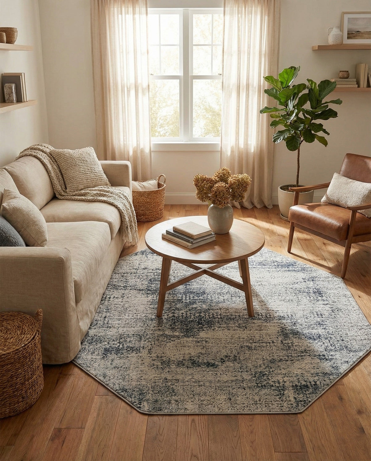 Bloomsbury Elegance Collection Area Rug -  Pimlico Octagon Blue  lifestyle 125