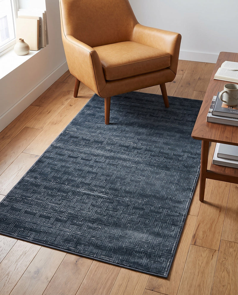Metro Heights Collection Area Rug -  Hamilton Rectangle Navy Blue  lifestyle 29