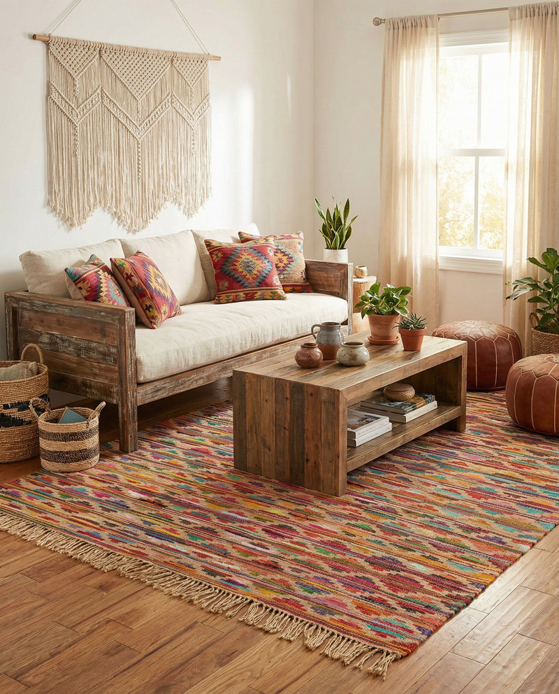 Tulum Trellis Collection Area Rug - Casablanca Rectangle Multi  lifestyle 3
