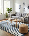 Copenhagen Edge Collection Area Rug -  Vesterbro Rectangle Blue  lifestyle 35