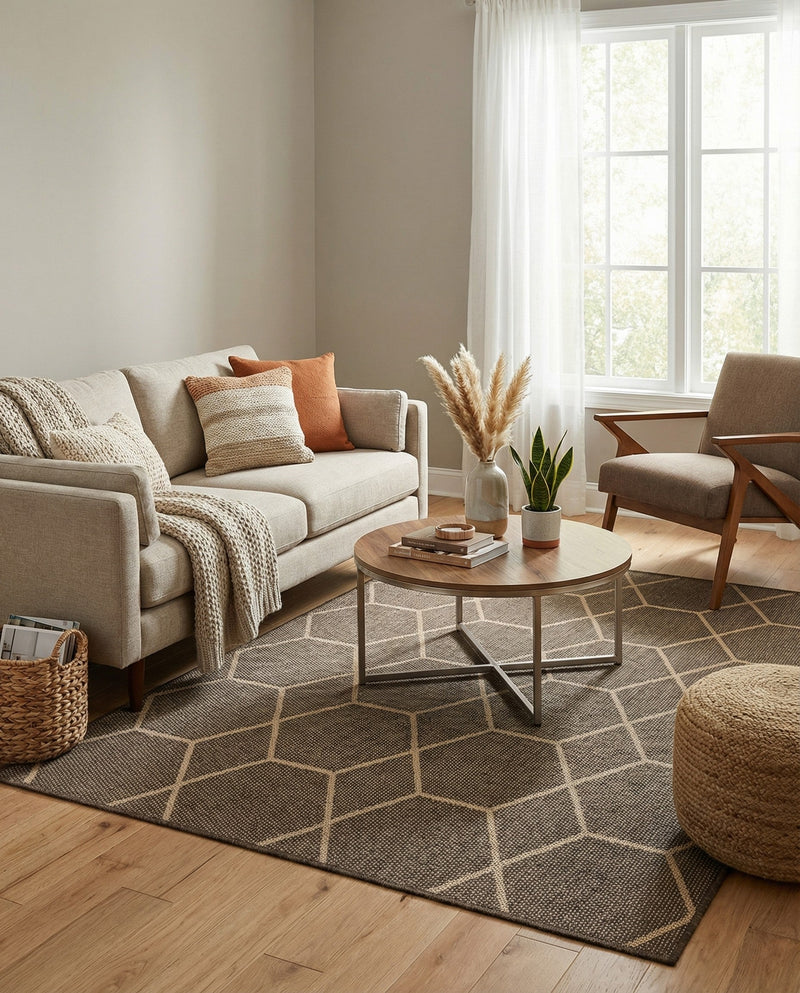 Sahara Sands Collection Area Rug -  Faiyum Rectangle Brown  lifestyle 7