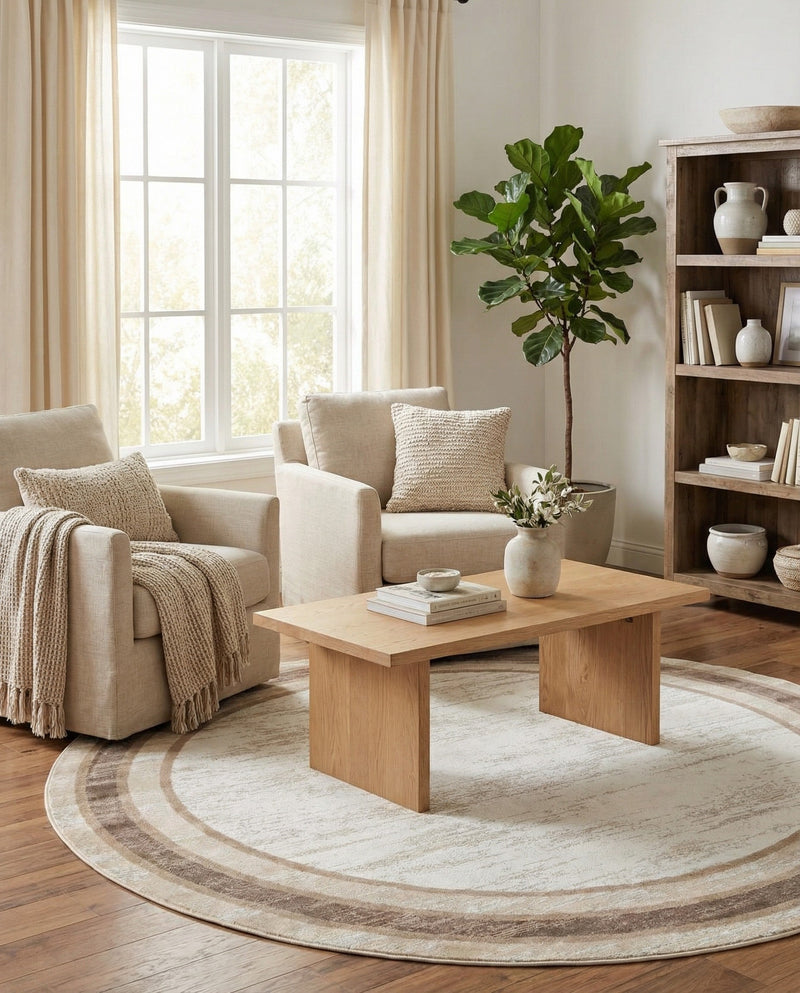 Coastal Haven Collection Area Rug -  Mariner Round Ivory  lifestyle 27