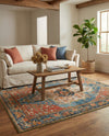 Patio Heritage Collection Area Rug -  Grove Rectangle Navy Blue and Rust Red  lifestyle 16