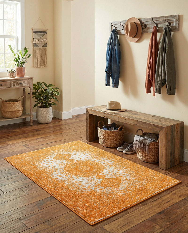 Dover Terrace Collection Area Rug - Marina (Orange) Rectangle Orange  lifestyle 20