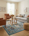 Parisian Elegance Collection Area Rug - Versailles (Teal) Rectangle Teal  lifestyle 20