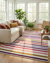 Seaside Stripes Collection Area Rug - Azul Rectangle White  lifestyle 16