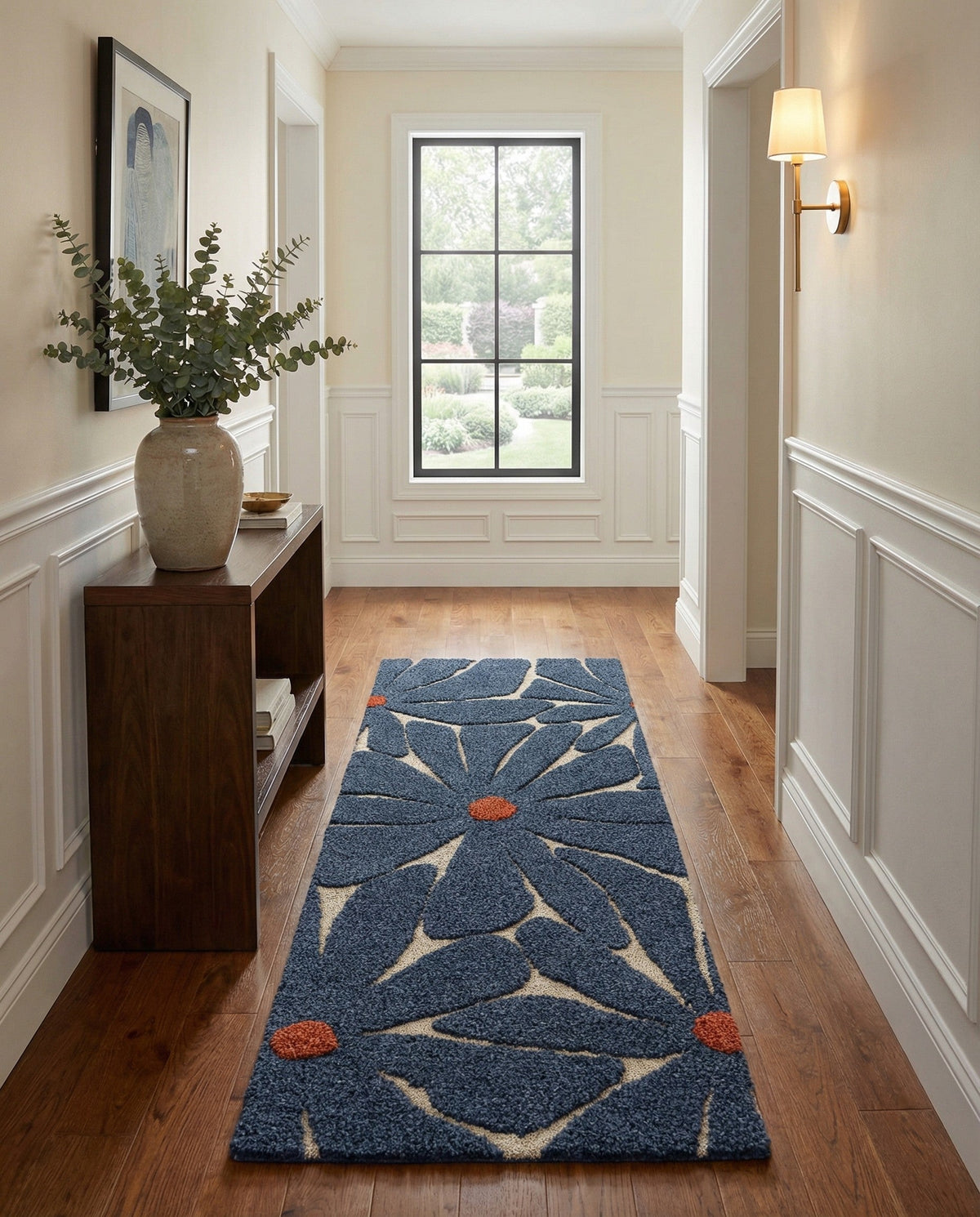 Briarwood Looms Collection Area Rug -  Navytide Runner Navy Blue and Ivory  lifestyle 14