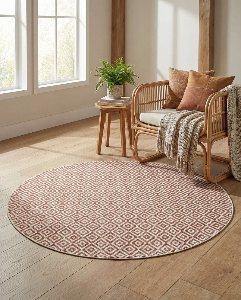 Urban Oasis Rugs Collection Area Rug -  Rooftop (Rust Red) Round Rust Red  lifestyle 57
