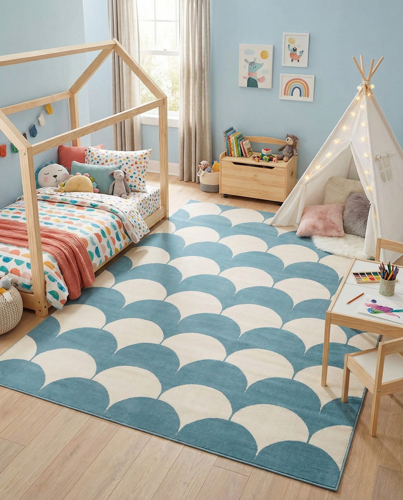 Wonder Tykes Collection Area Rug - Sparklewood Rectangle Sky blue  lifestyle 20