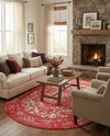 Georgetown Rugs Collection Area Rug - Dupont (Pink) Oval Pink  lifestyle 52