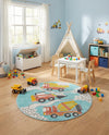 Wonder Tykes Collection Area Rug -  Labyrinth Round Teal  lifestyle 38