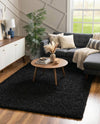Plush Oasis Collection Area Rug - Serenity (Jet Black) Rectangle Jet Black  lifestyle 3