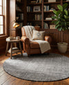Berkshire Estate Collection Area Rug - Windsor (Earl Grey) Round Earl Grey  lifestyle 72