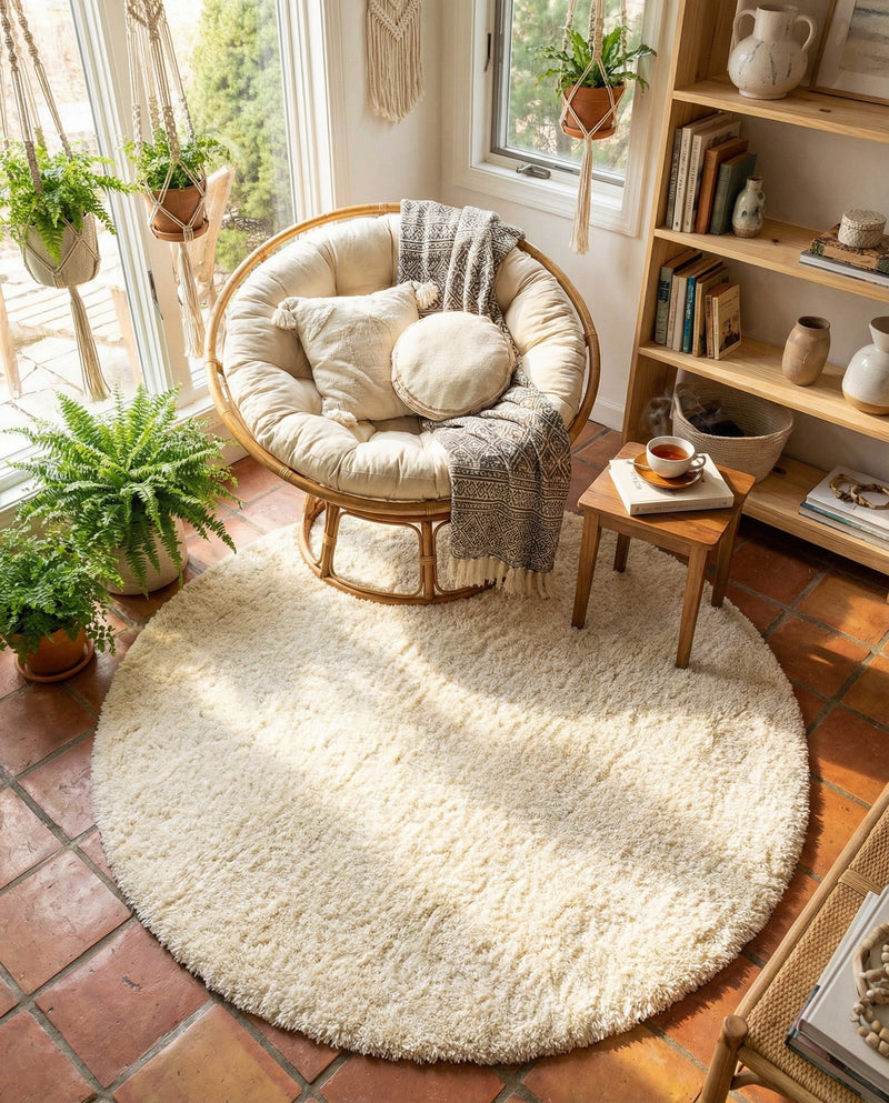 Majestic Manor Collection Area Rug - Versailles (Bone) Round Bone  lifestyle 63